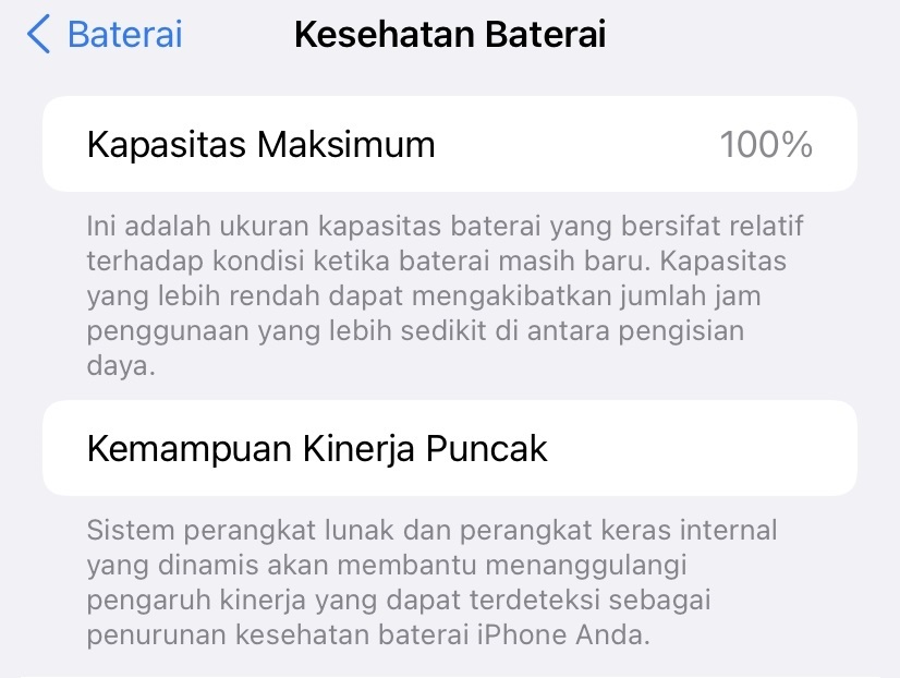 Battery Health di iPhone